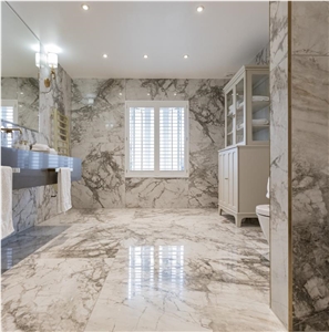 Marble Effect Porcelain Bespoke Bathroom Project