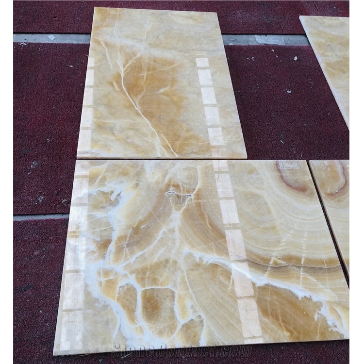 Beautiful Yellow Onyx Book Matched Background Wall