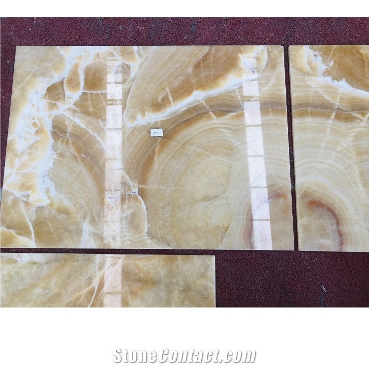 Beautiful Yellow Onyx Book Matched Background Wall
