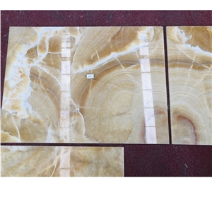 Beautiful Yellow Onyx Book Matched Background Wall