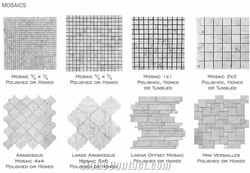 Bianco Carrara Marble Mosaic Tiles