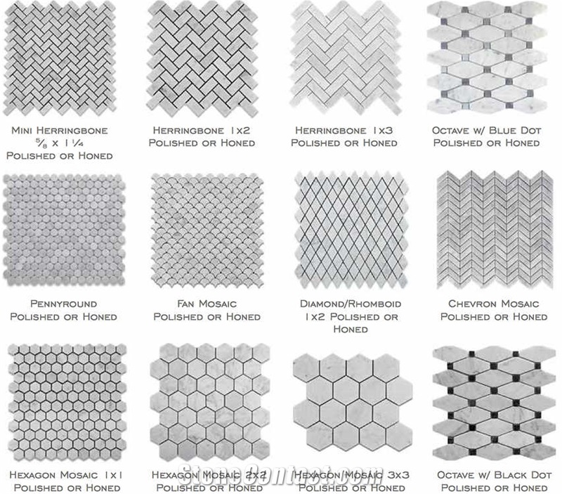 Bianco Carrara Marble Mosaic Tiles
