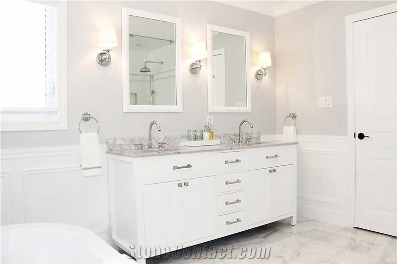 Bianco Carrara Marble Residential Bathroom Renovation