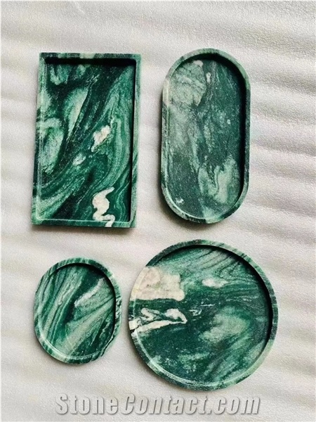 Marble Key Tray New Style Natural Marble Oval Shape