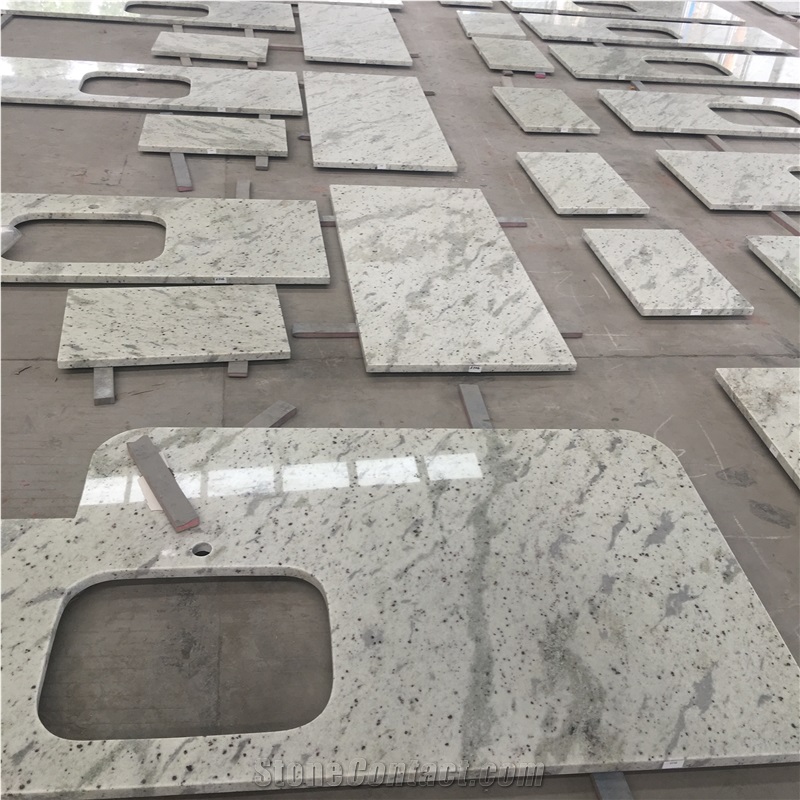 Brazil Stone White Rose Granite L Shape Kitchen Countertop