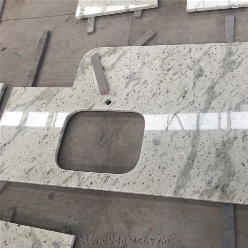 Brazil Stone White Rose Granite L Shape Kitchen Countertop