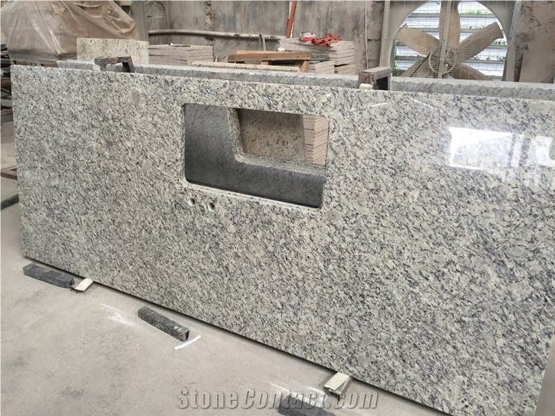 Santa Cecilia Light Custom Granite Kitchen Island Table Top