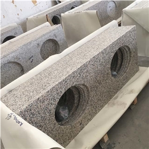 Tiger Skin White Granite Double Sink Vanity Tops For Bath