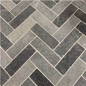 Pierre De Soignies Belgian Blue Stone Herringbone Tiles