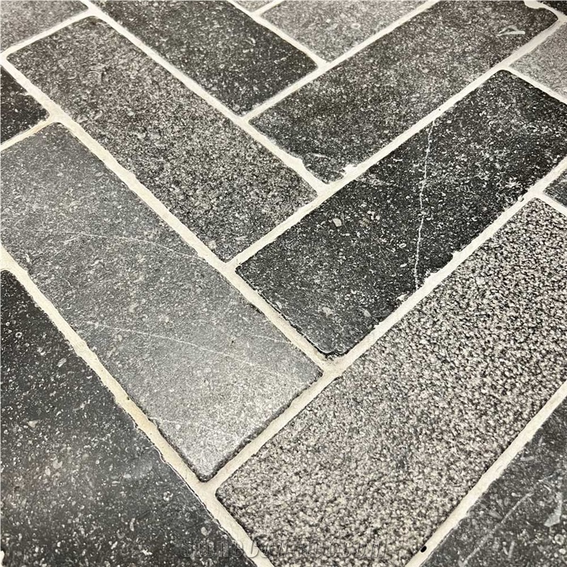 Pierre De Soignies Belgian Blue Stone Herringbone Tiles