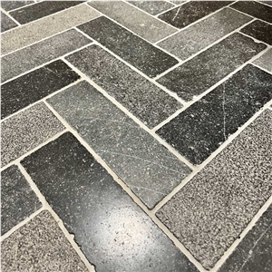 Pierre De Soignies Belgian Blue Stone Herringbone Tiles