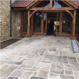 Reclaimed Yorkstone Paving Opus Pattern