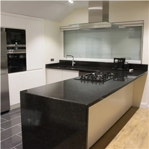 Angola Black Granite Residential Kitchen Countertop