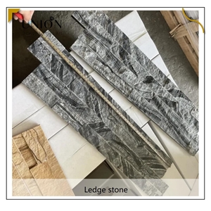 UNION DECO Black Wooden Marble Natural Stacked Stone Veneer