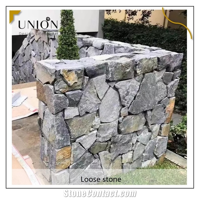 UNION DECO Blue Quartzite Stone Random Stone Cladding Tiles