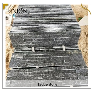 UNION DECO Cladding Stone Natural Black Quartz Stacked Panel
