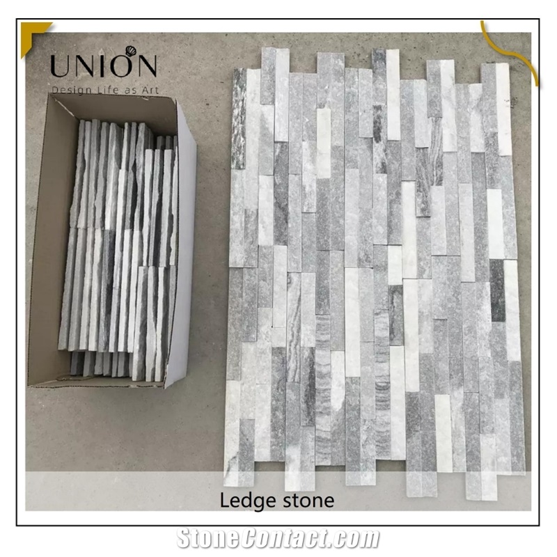 UNION DECO Cloudy Grey Ledge Stone Stacked Stone For Wall