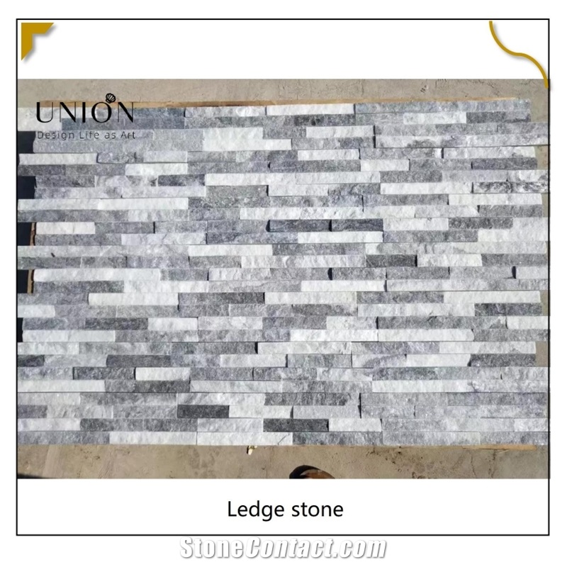 UNION DECO Cloudy Grey Quartzite Stacked Stone Ledger Panel