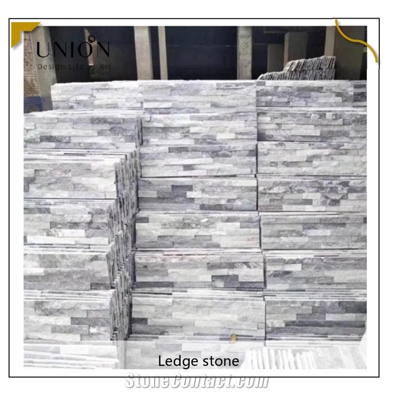 UNION DECO Cloudy Grey Quartzite Stacked Stone Ledger Panel