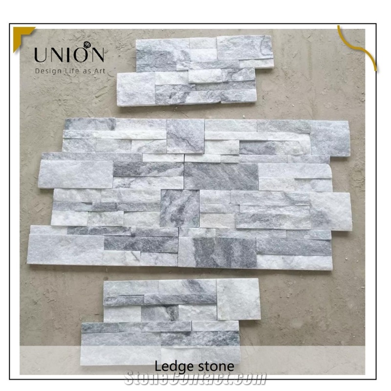 UNION DECO Cloudy Grey Stacked Stone Interlock S Shape Stone