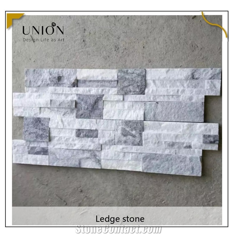 UNION DECO Cloudy Grey Stacked Stone Interlock S Shape Stone