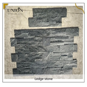UNION DECO Natural Split Stacked Stone Black Ledger Stone