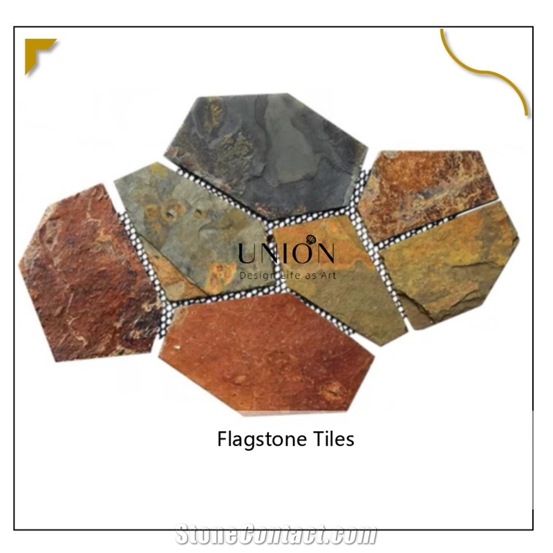 UNION DECO Natural Stone Rusty Slate Outdoor Decoration Tile