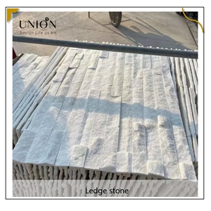 UNION DECO Pure White Wall Cladding Quartzite Stacked Stone