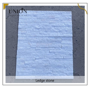 UNION DECO Pure White Wall Cladding Quartzite Stacked Stone