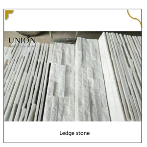 UNION DECO Pure White Wall Cladding Quartzite Stacked Stone