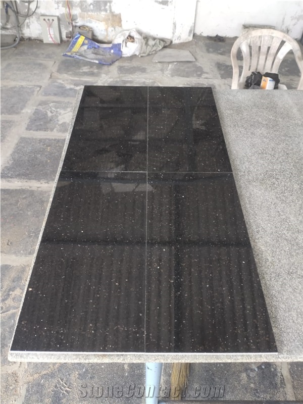 Black Galaxy Granite Calibrated Tiles