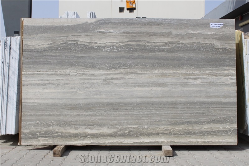 Silver Travertine Slabs