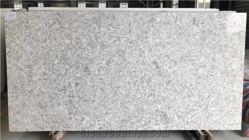 White Marble Texture Quartz Slabs ,Man-Made Stone Quartz
