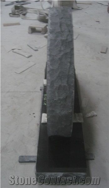 Black Granite Gravestone Upright Monument 02