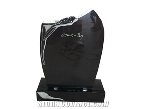 Black Granite Polish Standing Upright Monument 06