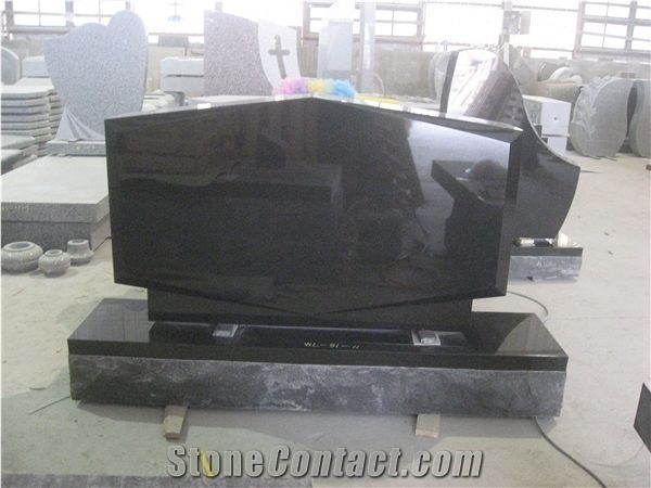 Cemetery Usage Black Granite Upright Tombstone