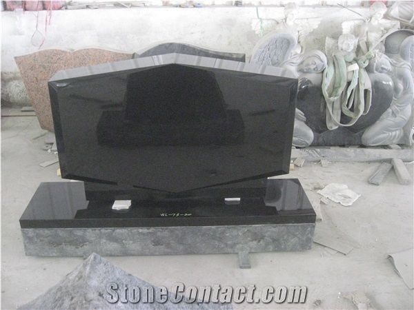 Cemetery Usage Black Granite Upright Tombstone