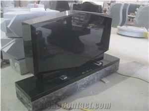 Cemetery Usage Black Granite Upright Tombstone