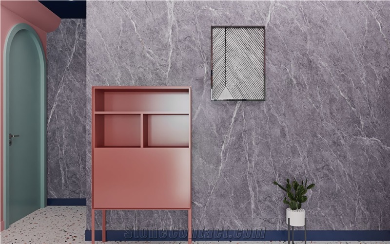 Armani Grey Sintered Stone Kitchen Panels Floor Tile