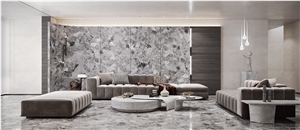 Fantasy Sky Grey Sintered Stone Wall Slabs Big Panels