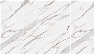 Gilded White Sintered Stone Wall Bookmatch