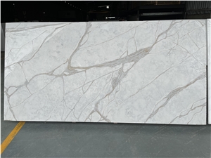 Gold Vein Quartz Slab Calacatta White Quartz SKY