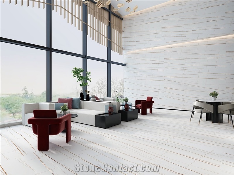 Saint Laurent White Top Sintered Stone Hotel Wall Panels