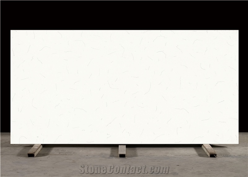 White Quartz With Light Black Veins Slabs
