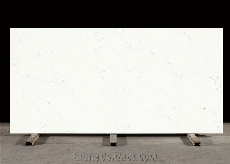 White Quartz With Light Black Veins Slabs