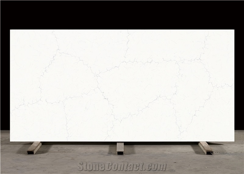 White Quartz With Light Black Veins Slabs