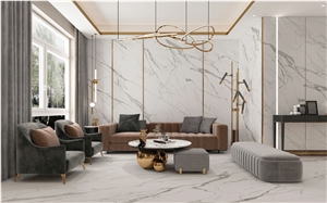 White Sintered Stone With Vein No.5 Wall Panels