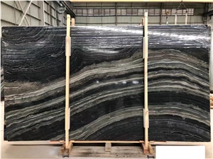 Ancient Wood Grain Marble Zebra Black Marble Slabs
