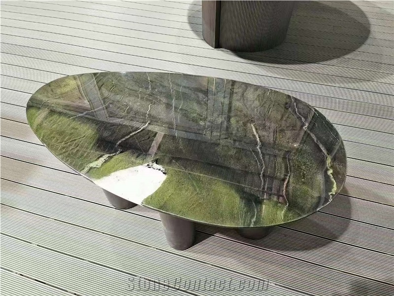 Avocatus Green Quartzite Living Rome Teapoy Restaurant Cafe Table Tops
