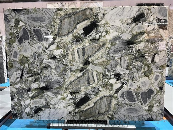 Cocolimo Marble White Beauty Green Jade Polished Slab